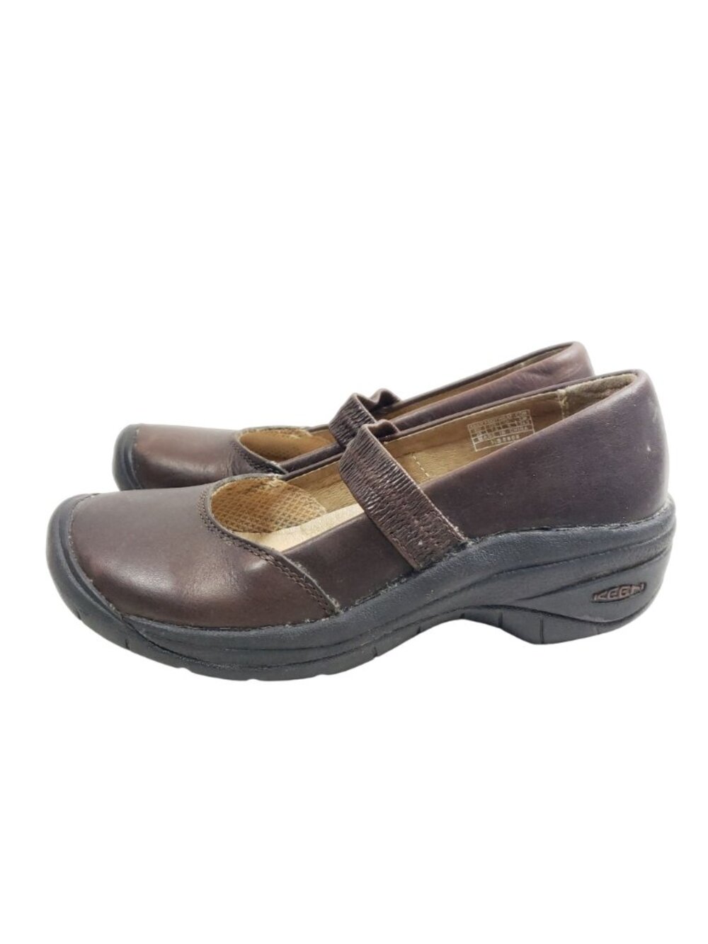 Keen Womens Size 7.5 Sienna Brown Leather Mary Jane Slip-On Shoes - Picture 5 of 9